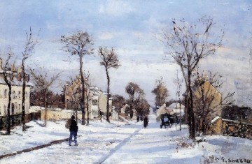  nieve Pintura Art%C3%ADstica - Calle en la nieve Louveciennes Camille Pissarro paisaje